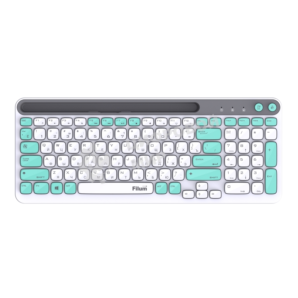 Клавиатура Filum FL-WKB15 беспроводная, Bluetooth, радиоканал, белый