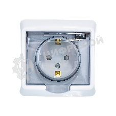 Розетка 1-м СП Этюд защ. шторки с заземл. IP44 белый SchE PC16-044B