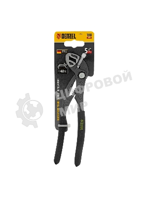 Клещи переставные Denzel кнопочный механизм, обливные рукоятки, 180 мм