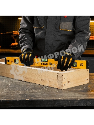 Уровень алюминиевый Denzel магнит., фрезерованный, 3 глазка (1 зеркал.), 0,5 мм/м, 600 мм