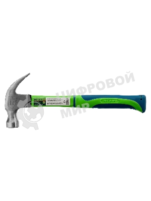 Молоток-гвоздодер Сибртех 450 г, фибергласовая обрезиненная рукоятка