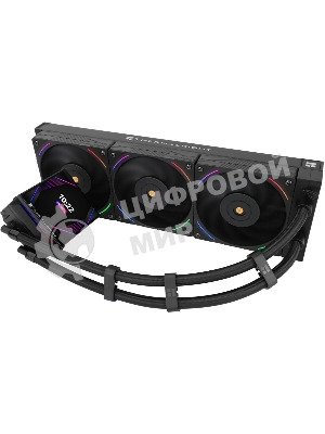 Водяное охлаждение для процессора Thermalright Hyper Vision 360 (360mm, LED, Black, ARGB/Fans: 3x120mm, 69CFM, 27dBA, 2150RPM/Pump height 68mm, 6400RPM, Rad thickness 27mm/S: 1700, 1200, 1851, 115X, 2011, 2066, AM5, AM4)