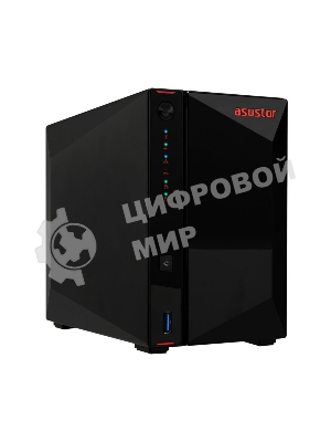 Сетевой накопитель ASUSTOR AS5402T 2-Bay NAS/Media player/Intel Celeron N5105 2.0GHz up to 2.9GHz, 4Gb SO-DIMM DDR4, noHDD(HDD,SSD),/2x 2,5Gb (LAN)/3xUSB3.2,HDMI; 90IX01R1-BW3S20