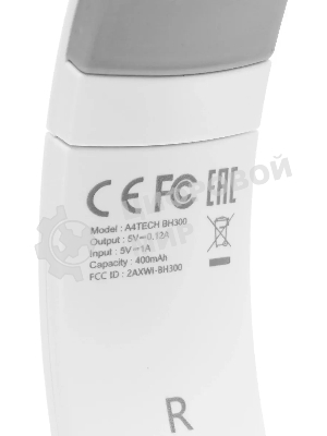 Гарнитура A4Tech 2Drumtek BH300 серебристый, беспроводная + проводная, Bluetooth, до 35 ч