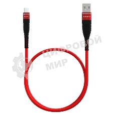 Кабель Maxvi MC-05T red USB-A - Type-C, 2A ток макс. нагрузки 2А, макс. напряжение 5V; стандарт USB 2.0; длина 1м, оплетка TPU, металлические корпуса разъемов, цвет красный