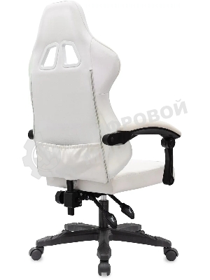 Кресло игровое Knight Wolf RGb белый эко.кожа/сетка, крестов. пластик