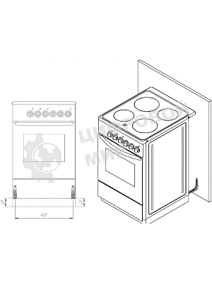Плита комбинированная Лысьва ЭГ 1/3г01-2у белый, конфорок 4 шт (3 газовых + 1 электрическая), духовка 57 л, 50 см x 84 см x 60 см