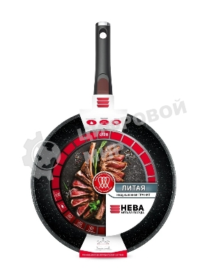 Сковорода НМП Литая L18028i, 28 см, серый