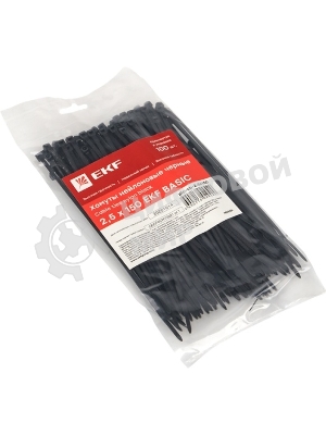 Хомут кабельный 2.5х150 нейл. черный (уп. 100 шт) EKF plc-cb-2.5x150