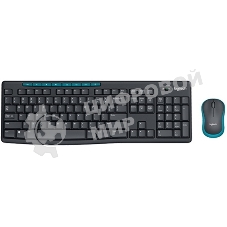 Комплект клавиатура+мышь Logitech MK275 беспроводной, USB, 1000 DPI, голубой/чёрный
