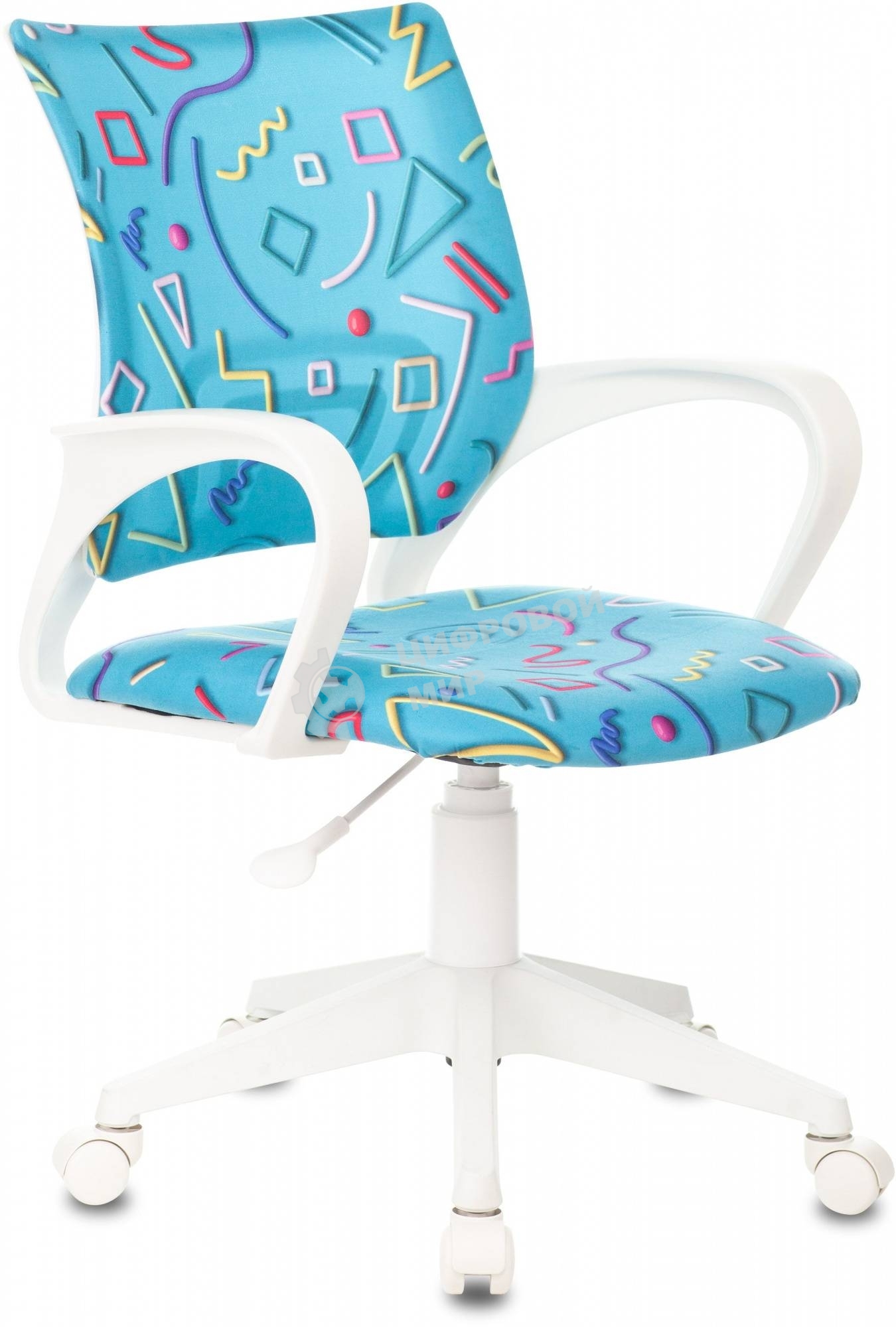 Кресло Бюрократ BuroKIDS 1 W Sticks 06 голубой, ткань, 120 кг