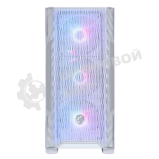 Компьютерный корпус MSI MAG FORGE M100R WHITE Mini-Tower, MATX, 1xUSB 3.0, 2xUSB 2.0, 4x120мм ARGb Fan, ARGb Control Board, Tempered Glass Window, Brown Box (932220)