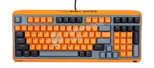 Клавиатура Rapoo ESK750-98 проводная, USB Type-A, серый/оранжевый