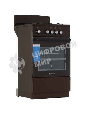 Плита газовая De Luxe 5040.48Г (Щ) 014 коричневый, конфорок 4 шт, духовка 46 л, 50 см x 85 см x 50 см
