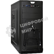 Компьютерный корпус Miditower ExeGate CP-603UB-UNS450 (ATX, БП UNS450 с вент. 12см, 2хUSB, аудио, черный)