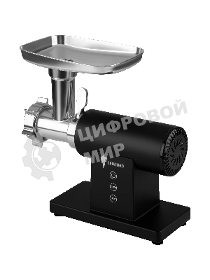 Мясорубка электрическая LEONORD LE-17705 Premium черный, 3000 Вт, 3.0 кг/мин, реверс, металлический лоток, насадки - 6