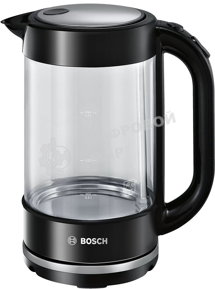 Чайник электрический Bosch TWK70B03 1.7 л, 2400 Вт, черный (корпус: стекло)