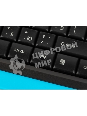 Комплект клавиатура+мышь A4Tech FStyler FG1010 беспроводной, USB, 2000 DPI, чёрный/синий