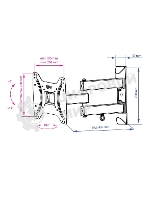 Кронштейн Kromax DIX-22 черный для TV 15