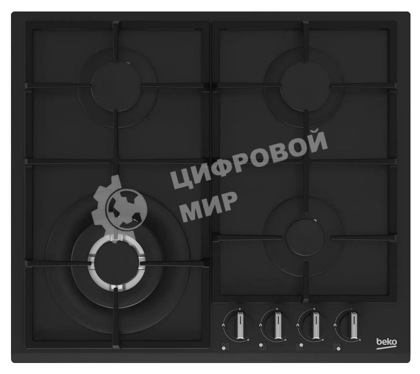 Встраиваемая газовая варочная поверхность Beko HIYG 64225 SBO, Черный