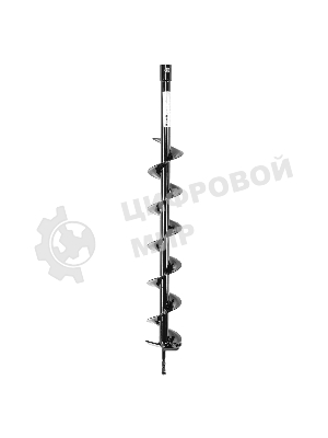 Шнек для грунта Denzel E-100, диаметр 100 мм, длина 800 мм, соединение 20 мм, несъемный нож