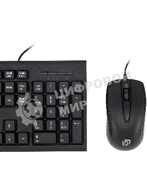 Комплект клавиатура+мышь Oklick 630M проводной, USB, 1600 DPI, чёрный