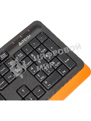 Клавиатура проводная A4Tech Fstyler FK10, USB, черный/оранжевый