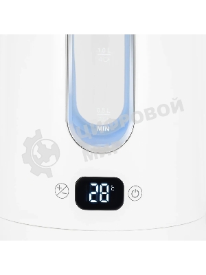 Чайник электрический Hyundai HYK-G5510 1.5 л, 2200 Вт, белый/прозрачный корпус: стекло