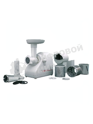 Мясорубка электрическая Белвар Помощница КЭМ-36/220-4-33 белый, 1000 Вт, 0.6 кг/мин, реверс, защита от перегрузки, насадки - 6