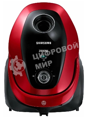 Пылесос Samsung VC20M253AWR красный, 460/2000 Вт, уборка сухая, пылесборник мешок, 2.5 л