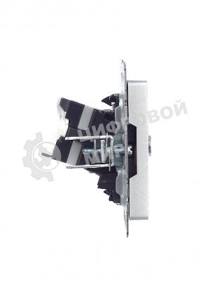 Розетка телевизионная двойная TV+RJ45 IEK Brite РТВ/РК12-БрА (BR-AK20-1-K47) кат.5E алюминий