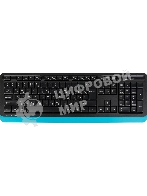 Комплект клавиатура+мышь A4Tech FStyler FG1010 беспроводной, USB, 2000 DPI, чёрный/синий
