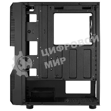 Корпус Aerocool/Formula Menace Saturn RGB-G-BK-v1 (3xUSB, 2xAudio, 0.5 мм, 120 мм FAN, прозрачная стенка-закаленное стекло, mATX