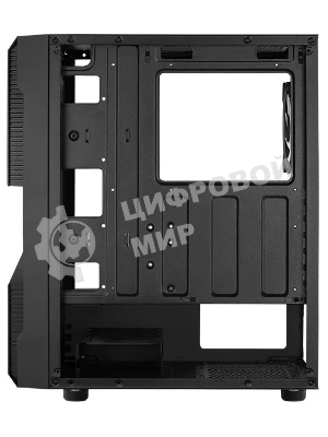 Корпус Aerocool/Formula Menace Saturn RGB-G-BK-v1 (3xUSB, 2xAudio, 0.5 мм, 120 мм FAN, прозрачная стенка-закаленное стекло, mATX