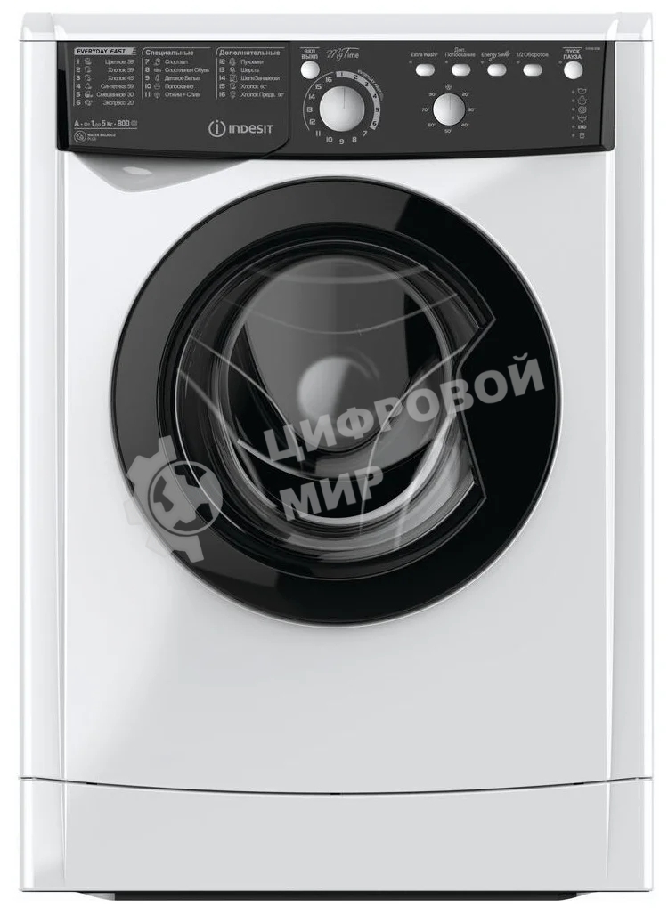 Стиральная машина Indesit EWSB 5085 BK CIS белый, загрузка фронтальная 5 кг, 800 об/мин., класс: А