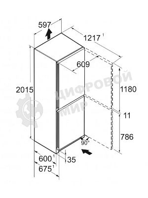 Холодильник Liebherr CNBDC 573I-22 001 черная нержавеющая сталь двухкамерный 266/94л морозилка снизу