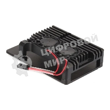 Корпус Qumo Aluminum case with double black fans, Raspberry Pi 4, black(RS010)