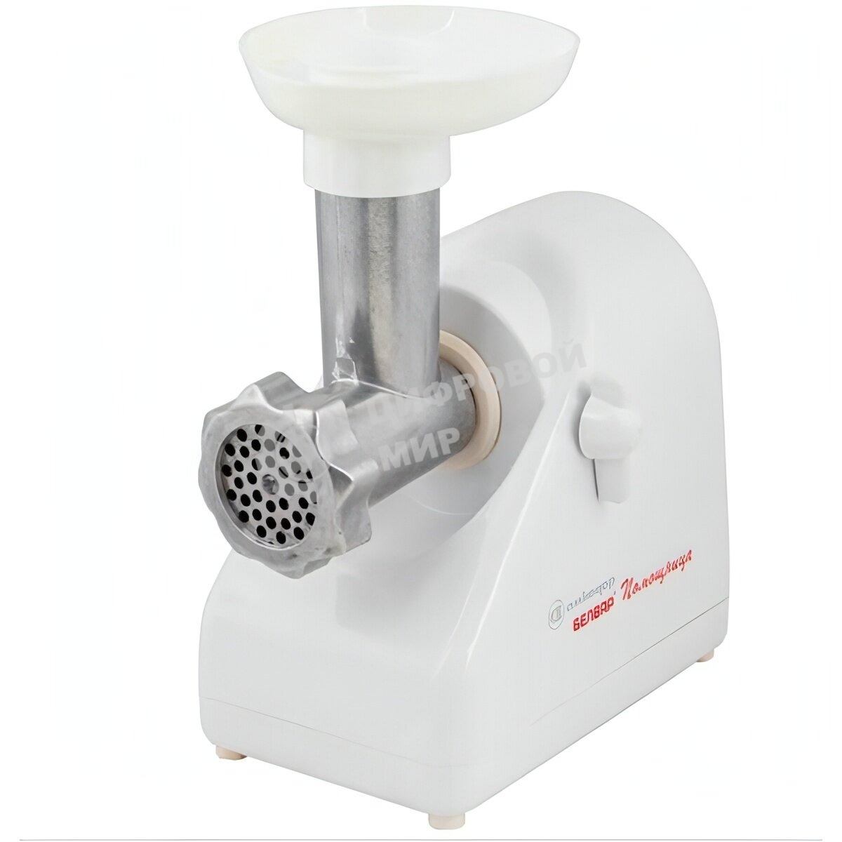 Мясорубка электрическая Белвар Помощница КЭМ-36/220-4-33 белый, 1000 Вт, 0.6 кг/мин, реверс, защита от перегрузки, насадки - 6