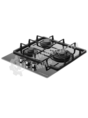 Варочная поверхность Kuppersberg FG 40 B, газ, High-Tech, 45 см, автоматический электроподжиг, газ-контроль, SABAF конфорки, чугунные решетки, WOK конфорка, цвет черное стекло, цвет фурнитуры черный
