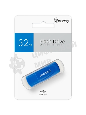 Флешка USB Smartbuy Scout Blue (SB032Gb2SCB), 32Gb, USB 2.0, R/W 13/8, синий