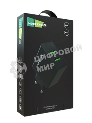 Сетевое зарядное устройство MORE CHOICE (4610196409868) NC11 СЗУ 2USB 2.4A черный черный