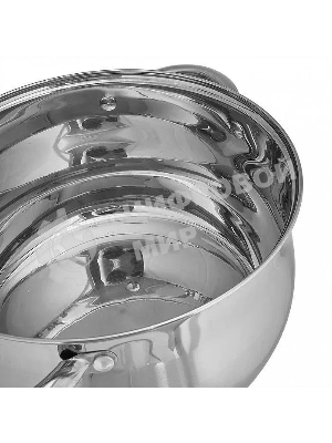 Набор посуды WEBBER BE-616/6 из нерж.стали 6 пр. 2,1 л, 2,9 л, 3,9 л со стеклянными крышками В наборе 6 предметов: кастрюля со стеклянной крышкой 16х10,5 см; 2,1 л кастрюля со стеклянной крышкой 18х11,5 см; 2,9 л кастрюля со стеклянной крышкой 20х12,5см; 3,9л Толщина стали 0,5 мм