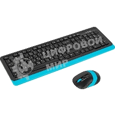 Комплект клавиатура+мышь A4Tech FStyler FG1010 беспроводной, USB, 2000 DPI, чёрный/синий