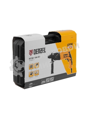 Перфоратор электрический Denzel RHH-600-22, SDS-plus, 600 Вт, 2,5 Дж, 2 реж.