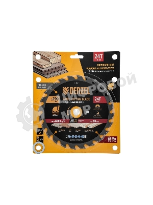 Пильный диск по дереву Denzel ф190 х 30 мм, 24 зубьев, тонкий