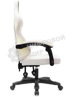Кресло игровое Knight Wolf RGb белый эко.кожа/сетка, крестов. пластик