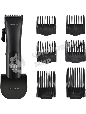 Машинка для стрижки Polaris PHC 2500 черный 3Вт (насадок в компл: 6шт)