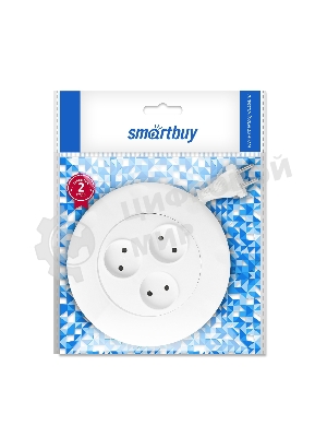 Удлинитель 3 гнезда 3 метра 10А/2,2 кВт, без заземления, круглый, белый (SBE-10-3-03-W)/40