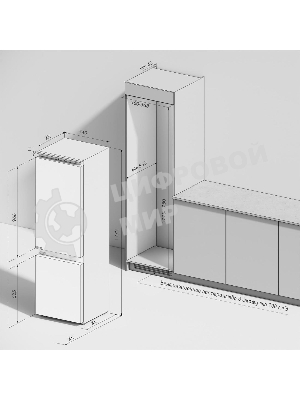 Встраиваемый холодильник Kuppersberg RBN 1764, High-Tech, полезный объем 243 л, No Frost, супер заморозка, инверторный компрессор, электронное управление, энергоэффективность А+