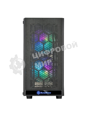 Компьютерный корпус Silverstone SST-PS15B-PRO Precision Mini Tower Micro ATX Computer Case, tempered glass, 2x 120мм ARGb, 1x ARGb Controller, black